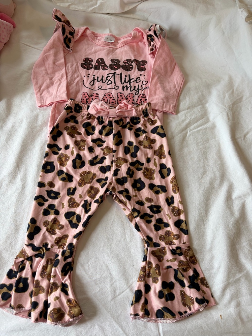 Pink Leopard Ruffle Kids Matching Set - Sassy Print